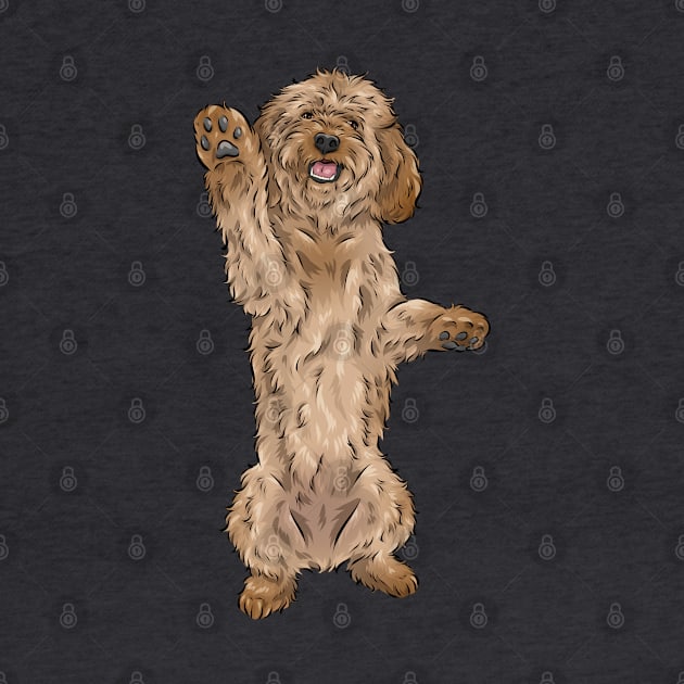 Cute Apricot Cockapoo Dog by Shirin Illustration